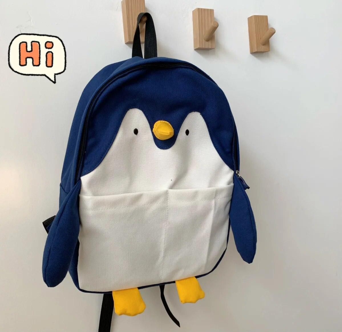 A standout Silly Sausage penguin Animal Backpacks, the perfect gift for any backpacks enthusiast, hanging on a wall.